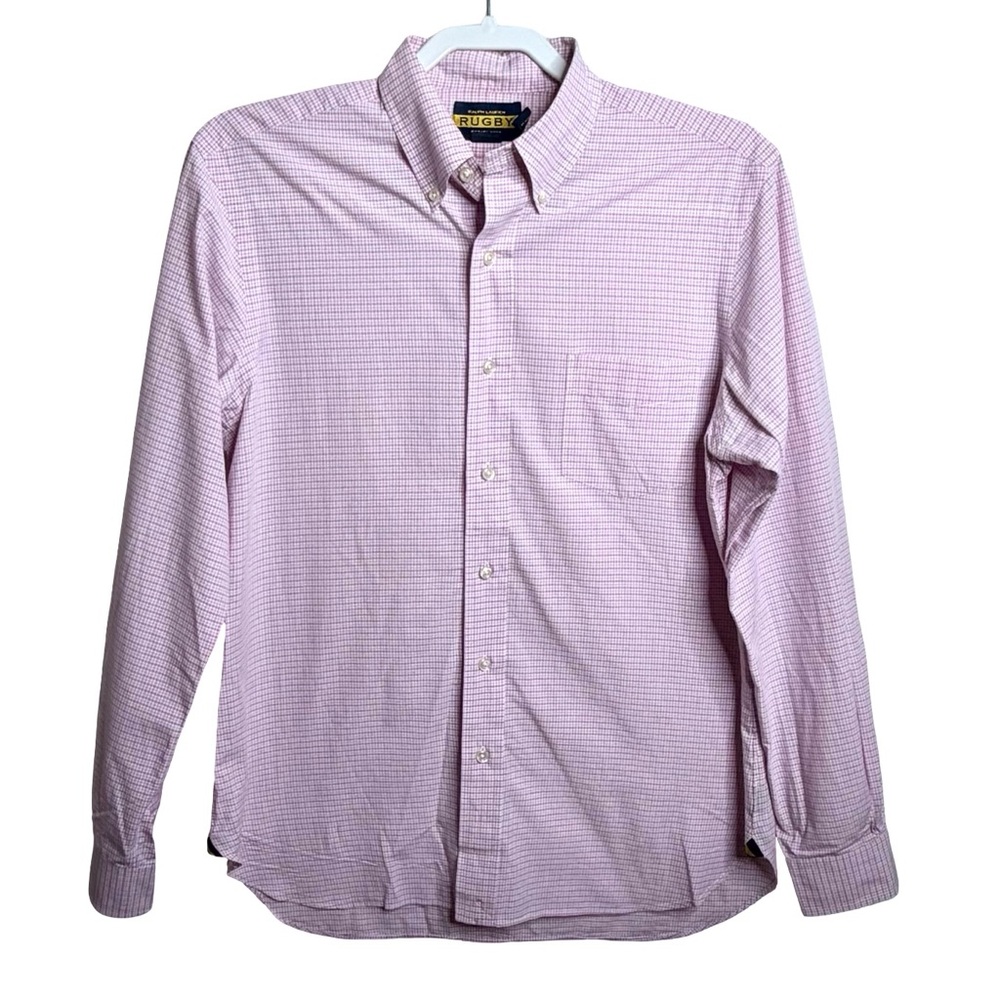 Ralph Lauren RUGBY Pink Gingham Check Button Down Shirt - Men's 15.5 34/35
